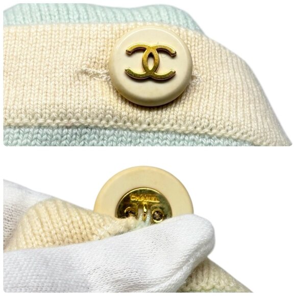 CHANEL Vintage 94C CC Button Cashmere Cardigan Knit Top # Mint Green [106397] - Picture 10 of 13